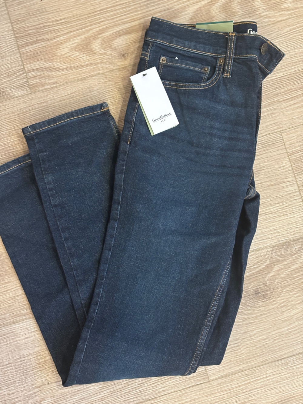 Men's Dark Blue Denim Jeans - Classic Straight Fit